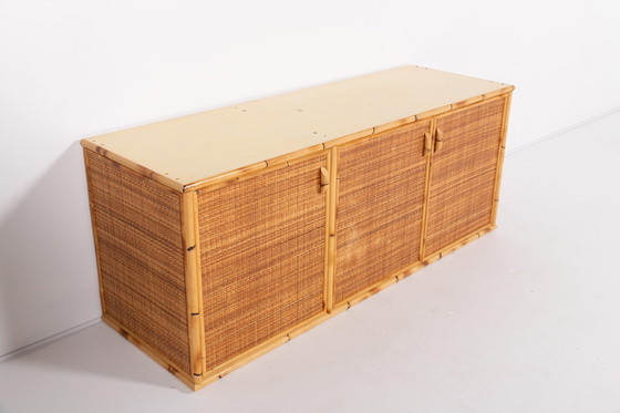 Image 1 of Vintage Bamboe en Rotan Dressoir, Italië 1990'S