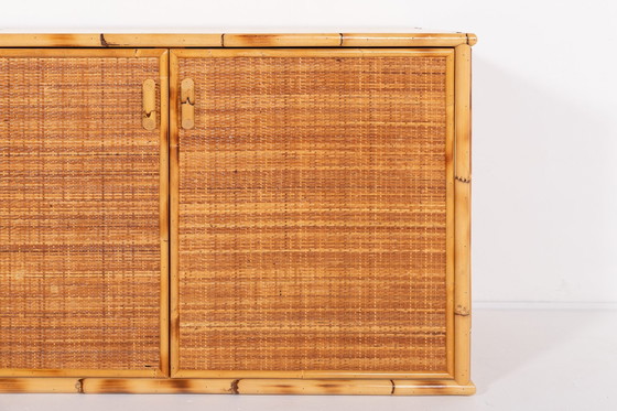 Image 1 of Vintage Bamboe en Rotan Dressoir, Italië 1990'S