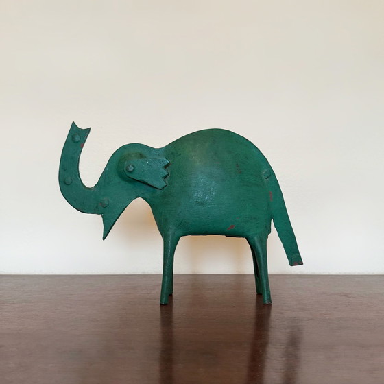 Image 1 of Sculptuur Metaal Olifant jaren 50