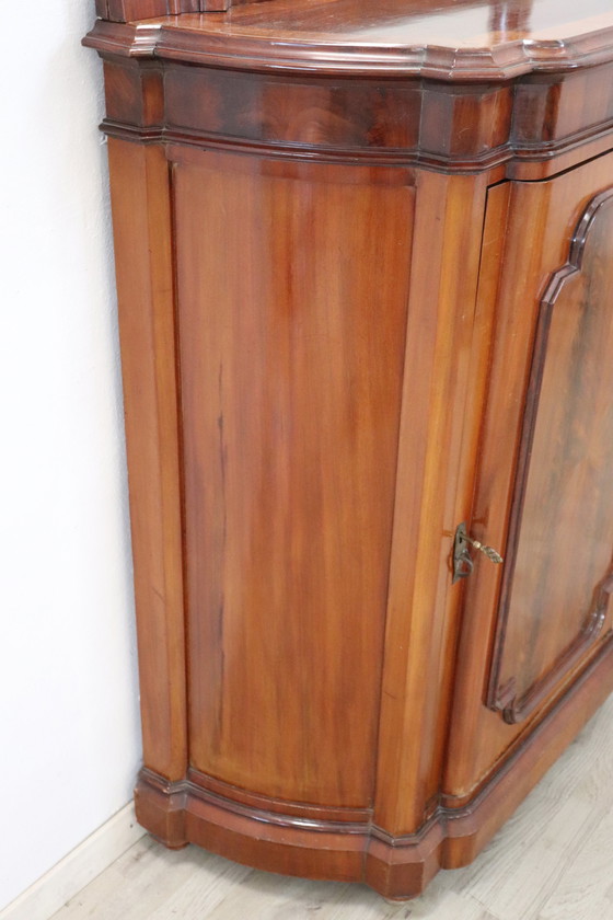 Image 1 of Houten kabinet met spiegel, begin 20e eeuw