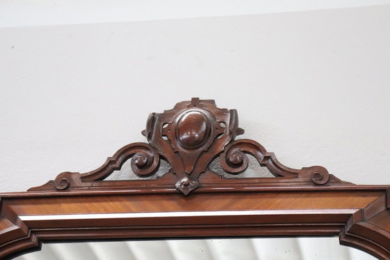 Image 1 of Houten kabinet met spiegel, begin 20e eeuw