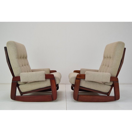 Image 1 of Paar mid century houten schommelstoelen, Tsjecho-Slowakije 1980
