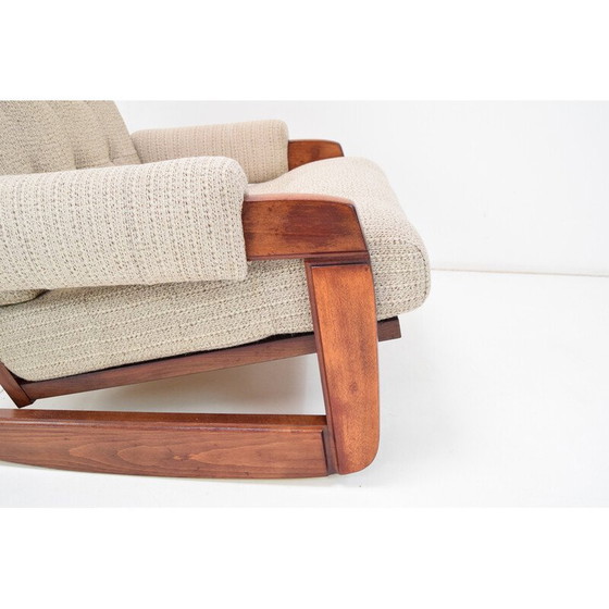 Image 1 of Paar mid century houten schommelstoelen, Tsjecho-Slowakije 1980