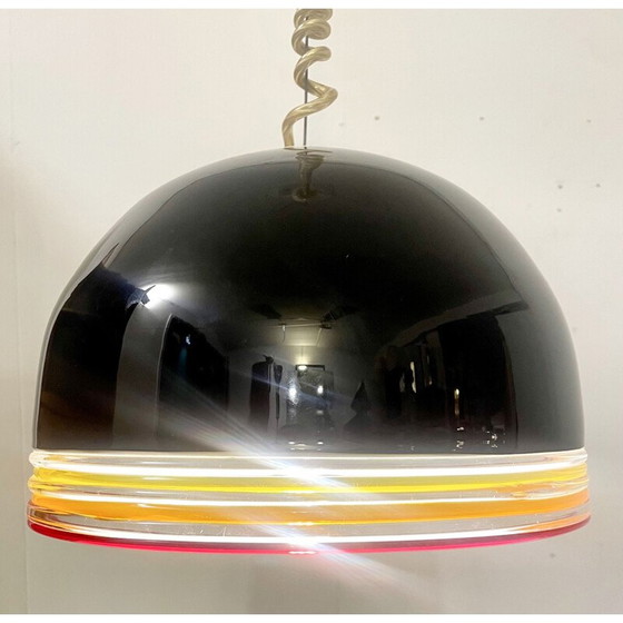 Image 1 of Paar murano glazen hanglampen uit de Mid Century van Roberto Pamio en Renato Toso voor Leucos, Italië 1970