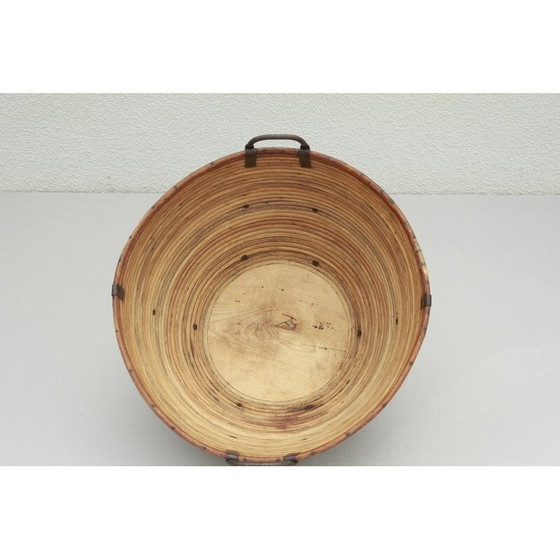 Image 1 of Vintage rieten en ijzeren mand, Duitsland 1950