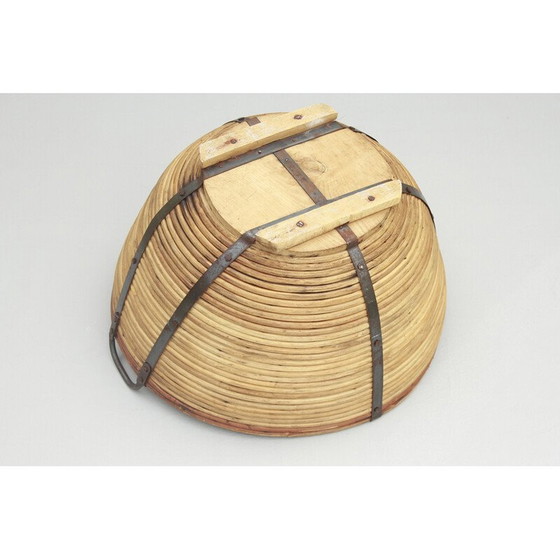 Image 1 of Vintage rieten en ijzeren mand, Duitsland 1950