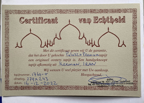Image 1 of Origineel Oosters Tapijt, Met Certificaat.