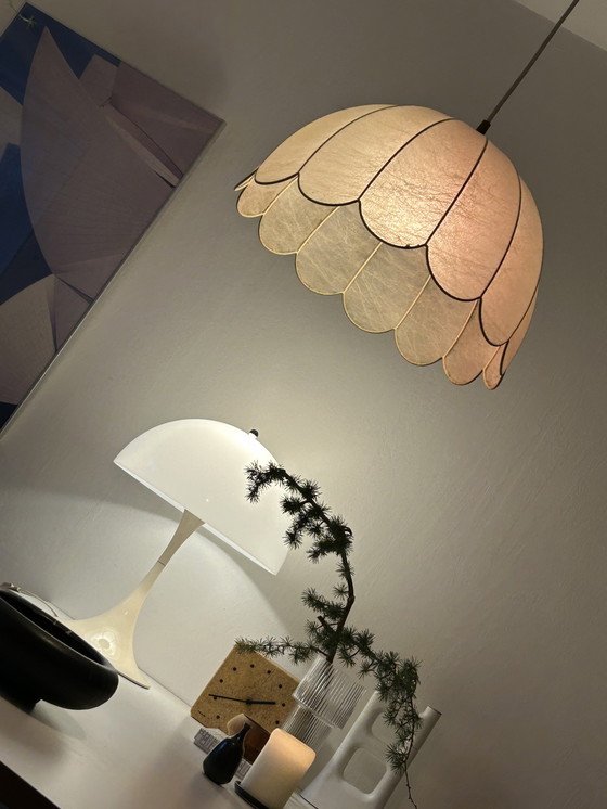 Image 1 of Vintage Goldkant Cocoon hanglamp Mid Century