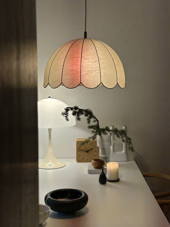 Image 1 of Vintage Goldkant Cocoon hanglamp Mid Century