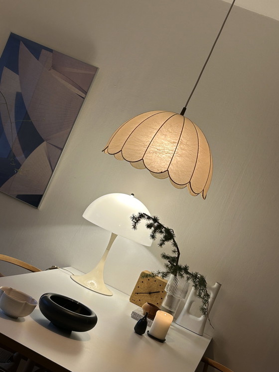 Image 1 of Vintage Goldkant Cocoon hanglamp Mid Century