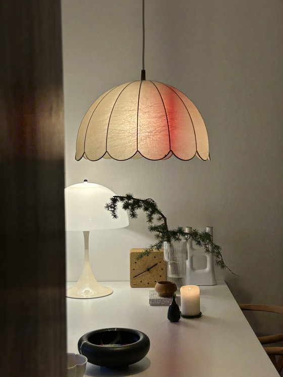 Image 1 of Vintage Goldkant Cocoon hanglamp Mid Century