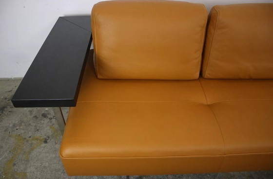 Image 1 of Rolf Benz Dono6100 Couch driezits bruin lederen uitschuifbare bank