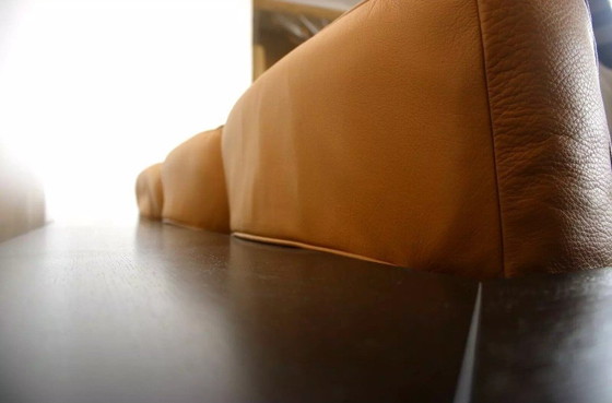 Image 1 of Rolf Benz Dono6100 Couch driezits bruin lederen uitschuifbare bank