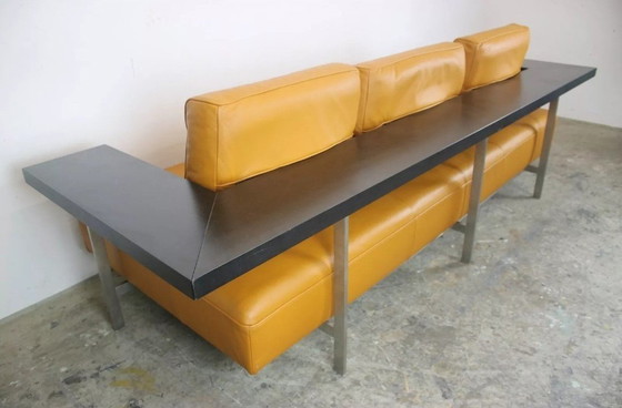 Image 1 of Rolf Benz Dono6100 Couch driezits bruin lederen uitschuifbare bank