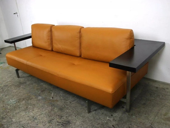 Image 1 of Rolf Benz Dono6100 Couch driezits bruin lederen uitschuifbare bank