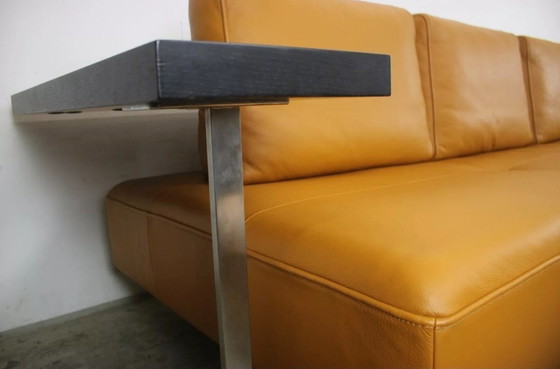 Image 1 of Rolf Benz Dono6100 Couch driezits bruin lederen uitschuifbare bank