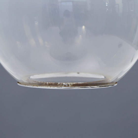 Image 1 of Vintage kroonluchter van glas en verchroomd metaal, Italië 1970