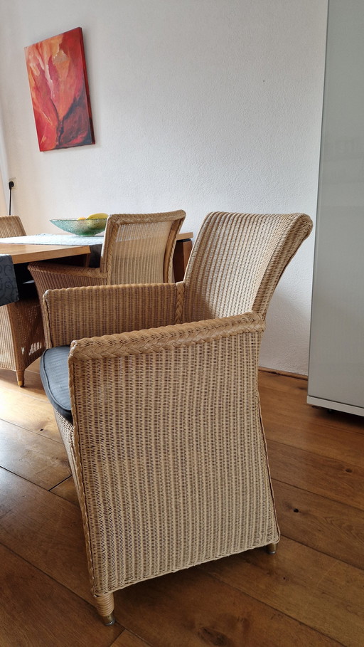 4x Lloyd Loom Eetkamerstoelen