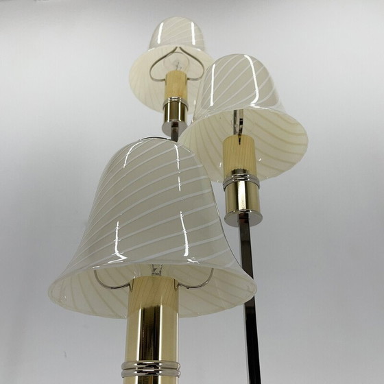 Image 1 of Italiaanse vintage vloerlamp van chroom en Murano glas "Magic Mushrooms", 1970
