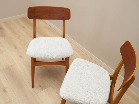 Image 1 of Set van twee beukenhouten stoelen, Deens ontwerp, 1960S, Vervaardiging: Denemarken