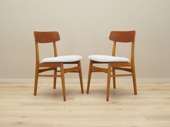 Image 1 of Set van twee beukenhouten stoelen, Deens ontwerp, 1960S, Vervaardiging: Denemarken