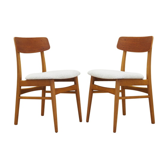 Image 1 of Set van twee beukenhouten stoelen, Deens ontwerp, 1960S, Vervaardiging: Denemarken