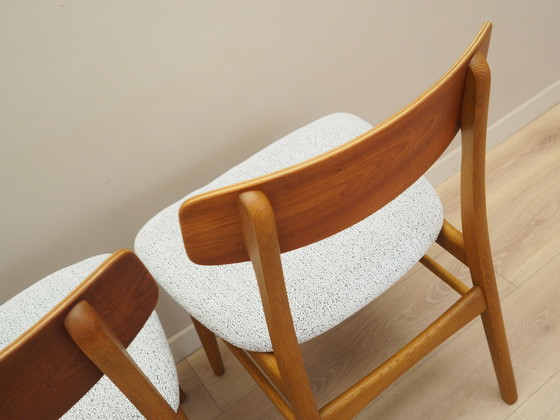 Image 1 of Set van twee beukenhouten stoelen, Deens ontwerp, 1960S, Vervaardiging: Denemarken