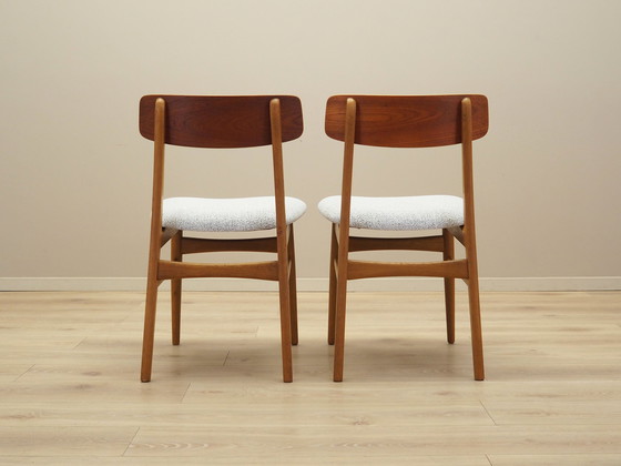 Image 1 of Set van twee beukenhouten stoelen, Deens ontwerp, 1960S, Vervaardiging: Denemarken