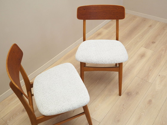 Image 1 of Set van twee beukenhouten stoelen, Deens ontwerp, 1960S, Vervaardiging: Denemarken