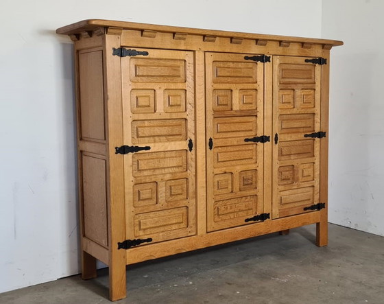 Image 1 of Brutalist eiken highboard