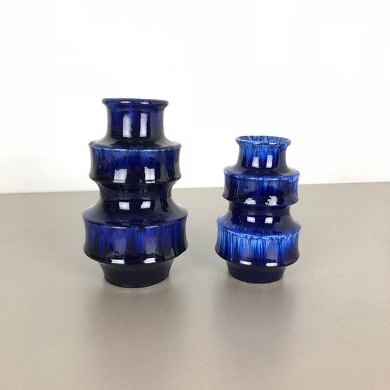 Image 1 of Paar vintage keramische vazen voor Scheurich serie 484, Duitsland 1970