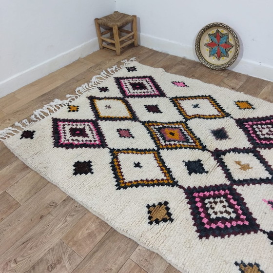 Image 1 of Handgemaakte Marokkaanse Berber Vloerkleed Van Pure Wol - Tapis Berbère Marocain Azilal En Laine