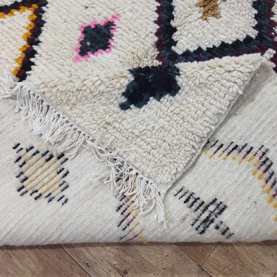 Image 1 of Handgemaakte Marokkaanse Berber Vloerkleed Van Pure Wol - Tapis Berbère Marocain Azilal En Laine