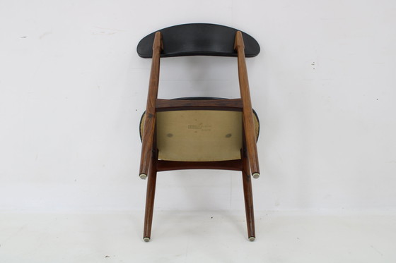 Image 1 of 1960S Set van zes Scantic Mobelvaerk eetkamerstoelen in kunstleer, Denemarken