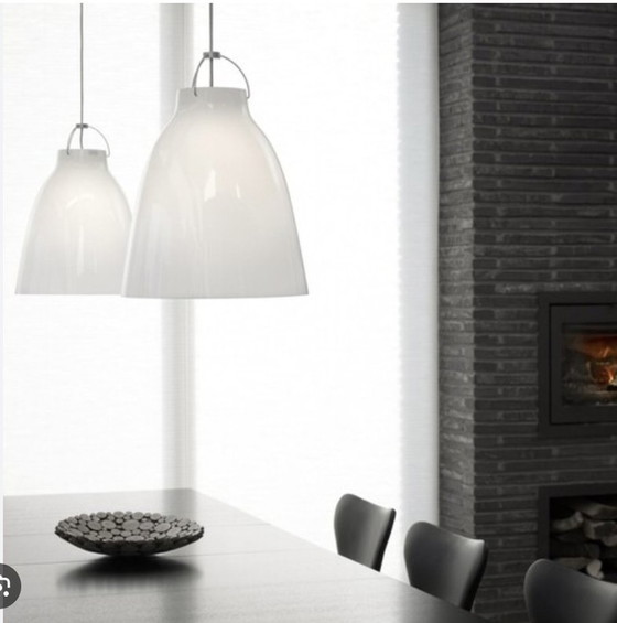 Image 1 of 2x Caravaggio P3 Opaal Hanglamp Fritz Hansen