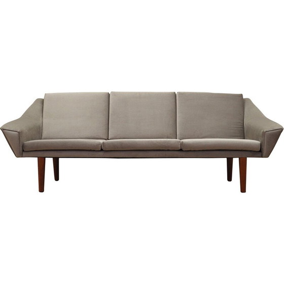 Image 1 of Vintage grijze velours bank, Denemarken 1980