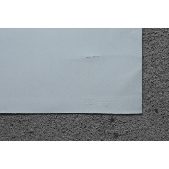 Image 1 of Vintage schilderij op Fabriano papier door Oscar Reutersvärd, Zweden 1934