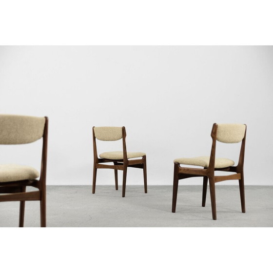 Image 1 of Set van 4 Scandinavische teakhouten eetkamerstoelen uit het midden van de vorige eeuw, Denemarken 1960