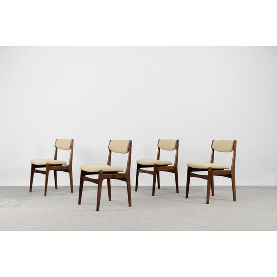 Image 1 of Set van 4 Scandinavische teakhouten eetkamerstoelen uit het midden van de vorige eeuw, Denemarken 1960