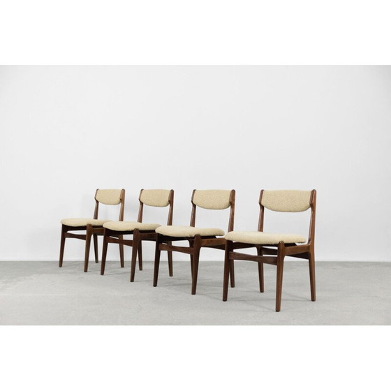 Image 1 of Set van 4 Scandinavische teakhouten eetkamerstoelen uit het midden van de vorige eeuw, Denemarken 1960