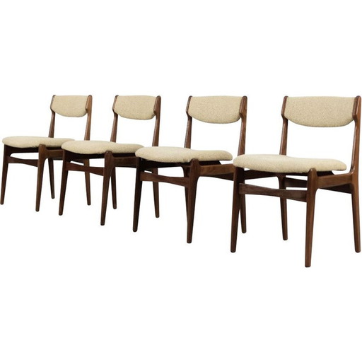 Set van 4 Scandinavische teakhouten eetkamerstoelen uit het midden van de vorige eeuw, Denemarken 1960