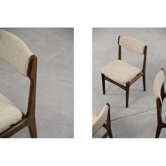 Image 1 of Set van 4 Scandinavische teakhouten eetkamerstoelen uit het midden van de vorige eeuw, Denemarken 1960