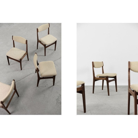 Image 1 of Set van 4 Scandinavische teakhouten eetkamerstoelen uit het midden van de vorige eeuw, Denemarken 1960