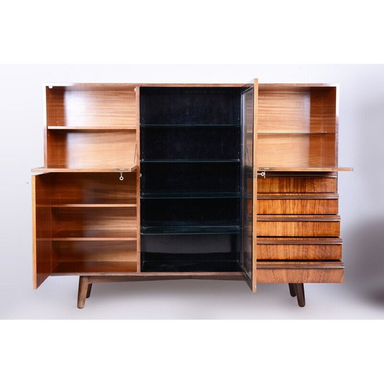 Image 1 of Vintage Art Deco notenhouten boekenkast dressoir, Tsjecho-Slowakije 1920