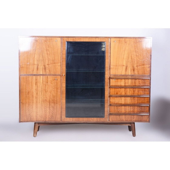 Image 1 of Vintage Art Deco notenhouten boekenkast dressoir, Tsjecho-Slowakije 1920