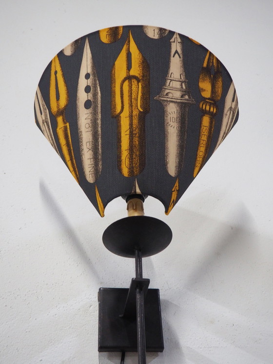 Image 1 of Set Grote IJzeren Wandlampen / Schaduwen Fornasetti Stof