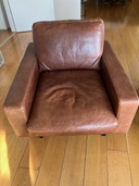 2x Lederland fauteuils