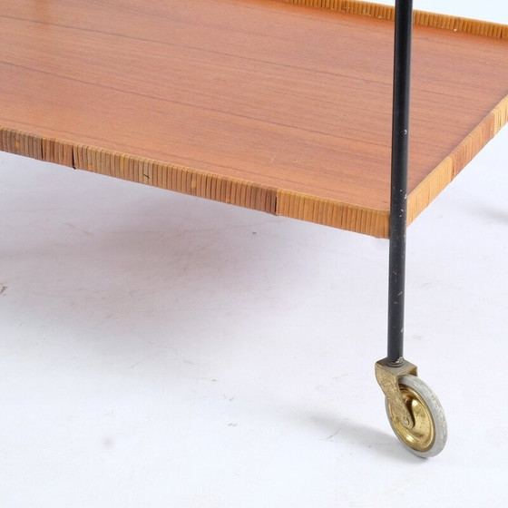 Image 1 of Vintage keramiek en gietijzeren theewagen, Duitsland 1950