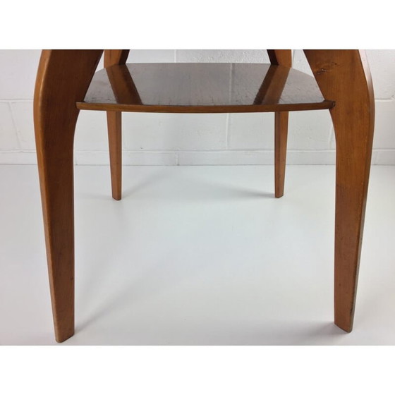 Image 1 of Mid century bijzettafel in hout met dubbel dienblad - jaren 1930