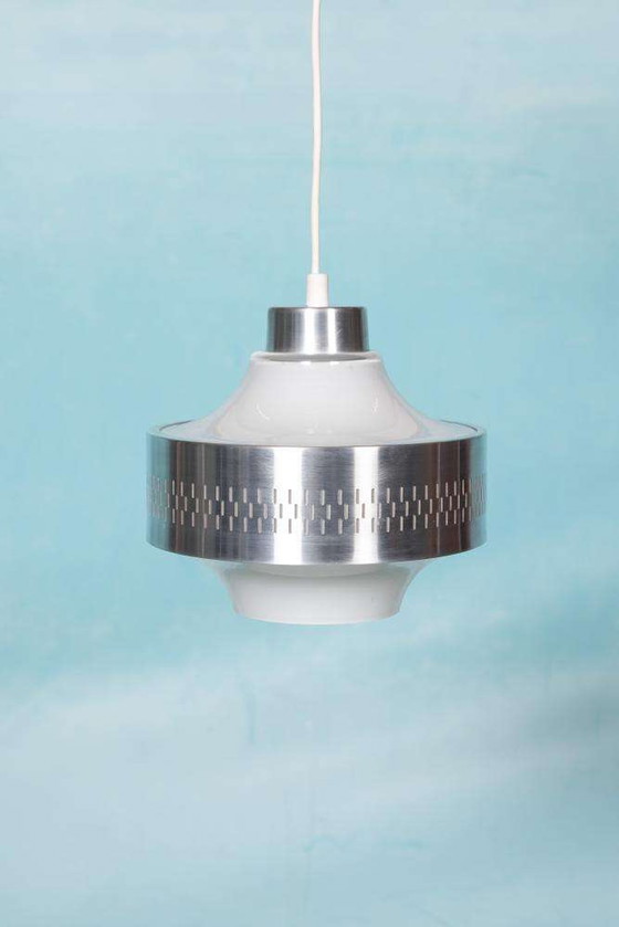 Image 1 of Vintage design hanglamp glas jaren 60, Swedish hanging lamp